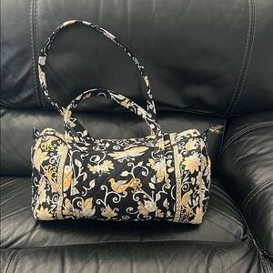 Vera Bradley Quilted Small Original Duffel Bag with Yellow Floral Motif